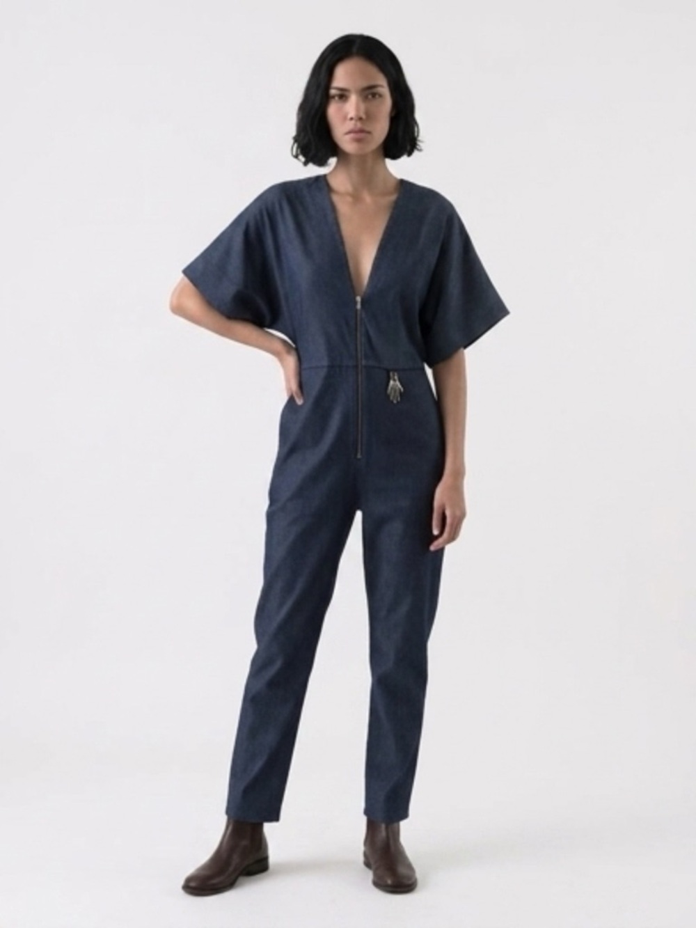 Cushnie et Ochs  Navy V-Neck jumpsuit